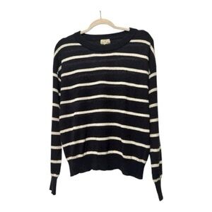 Thread & Supply Navy Stripe Sweater Size L | Coastal Transitional Pullover